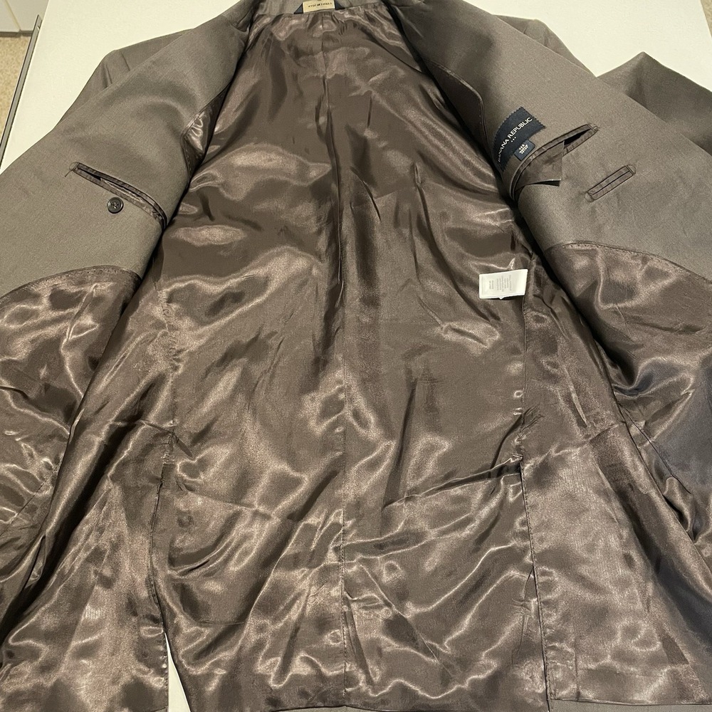 Banana Republic Blazer Men 42S Brown Heather 100% Wool Exterior Suit Jacket 2012 - Picture 9 of 12
